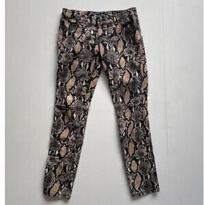 Tripp NYC Tan Snakeskin Low Rise Skinny Pants Sz 11 Stretch Punk Emo Goth Grunge